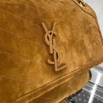 Saint Laurent Niki Medium In Suede And Smooth Leather 498894 Coffee